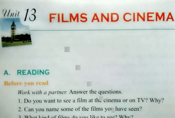 Bài tập tiếng Anh lớp 10 Unit 13: Films and cinema